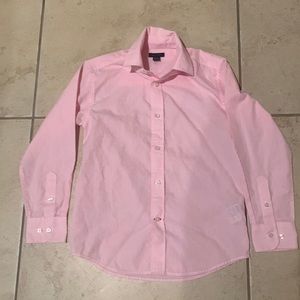 Boys pink dress button up shirt.